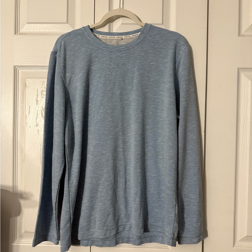 Orvis Men's Blue Long Sleeve Shirt